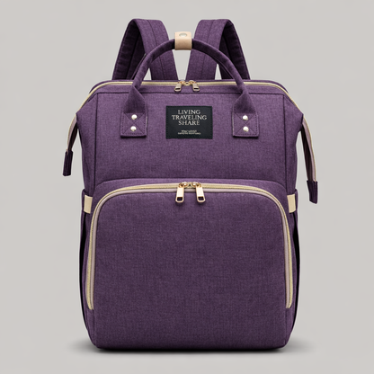 Mochila de Maternidad 3 en 1 con Cuna Portátil — Organiza Todo y Cambia a tu Bebé con Comodidad en Cualquier Lugar