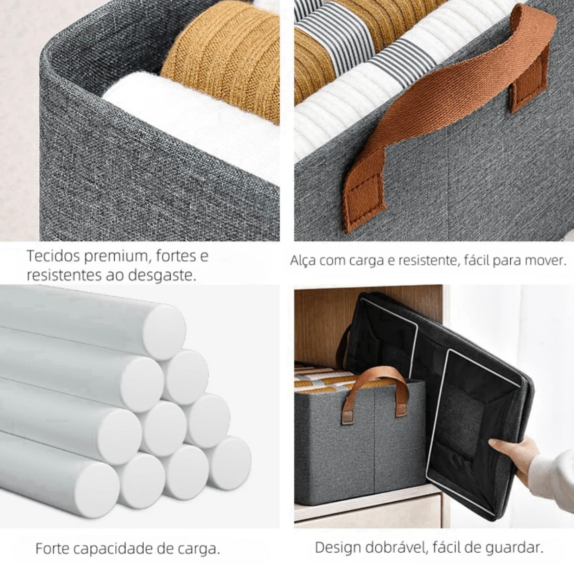 Organizador de Roupas Dobrável - Compre 1 Leve 4 unidades para organizar armário, malas e gavetas sem pagar a mais!