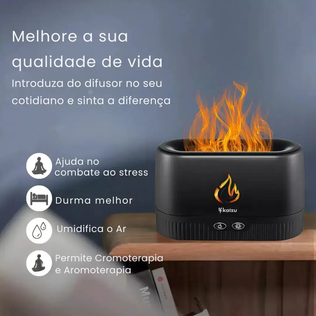 Umidificador Difusor de Aromas Lareira Aromaterapia
